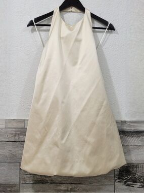 Silk Zara Bubble Dress - Cream Halter Mini Dress